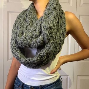 Grey Knitted Infinity Scarf